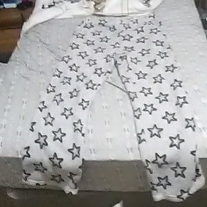 Starred fuzzy pajama pants